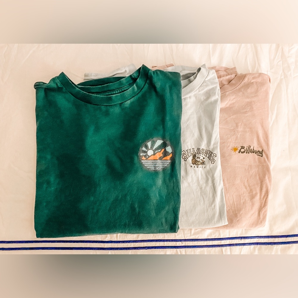LOT of 3 GREAT used condition Men’s Billabong LARGE Cotton T-shirts